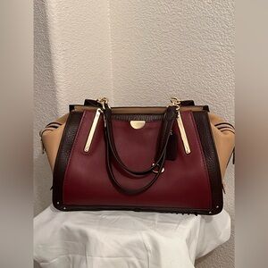Coach Dreamer Elegant Burgundy and Tan Women's Handbag